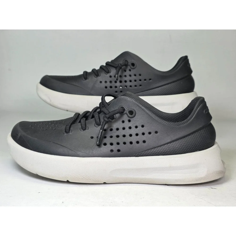 Crocs Inmotion Pacer Women's Sneakers Size 5 Black Gray Lightweight Lace Shoes